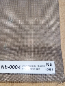 Niobium mesh, 350x350mm 0,2mm wire, 40mesh